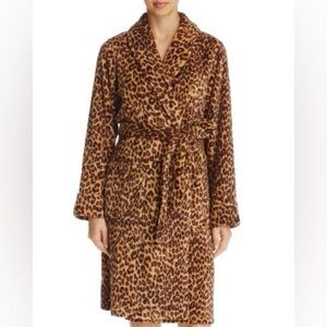 Lauren Ralph Lauren Leopard print fleece shawl-collar robe Size Small